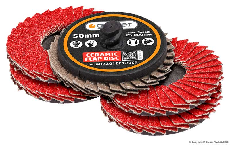 50mm Quick-Lock Ceramic Flap Discs - 80 Grit